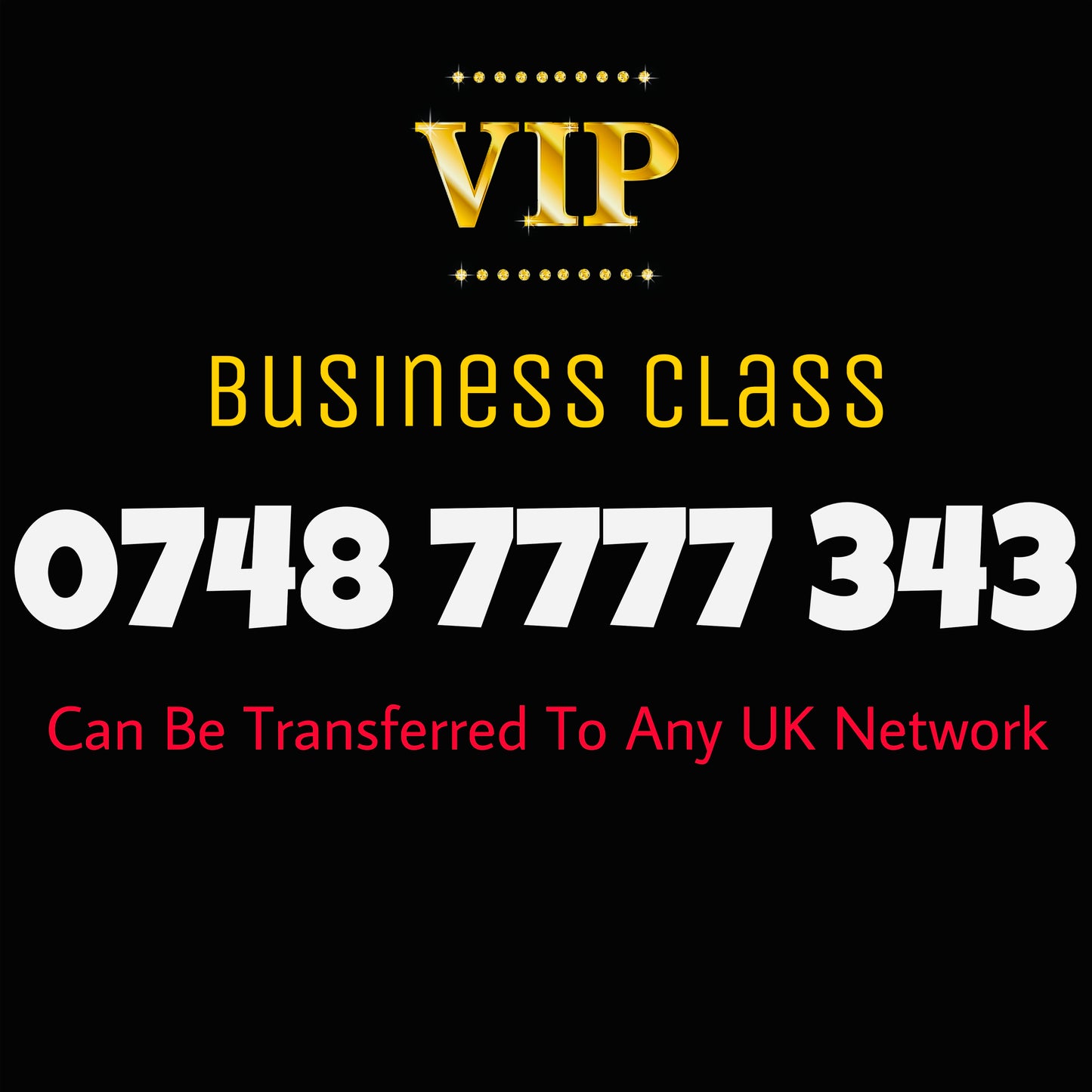 GOLDEN VIP NUMBER EASY MEMORABLE PREMIUM SIM CARD:0748 7777 343