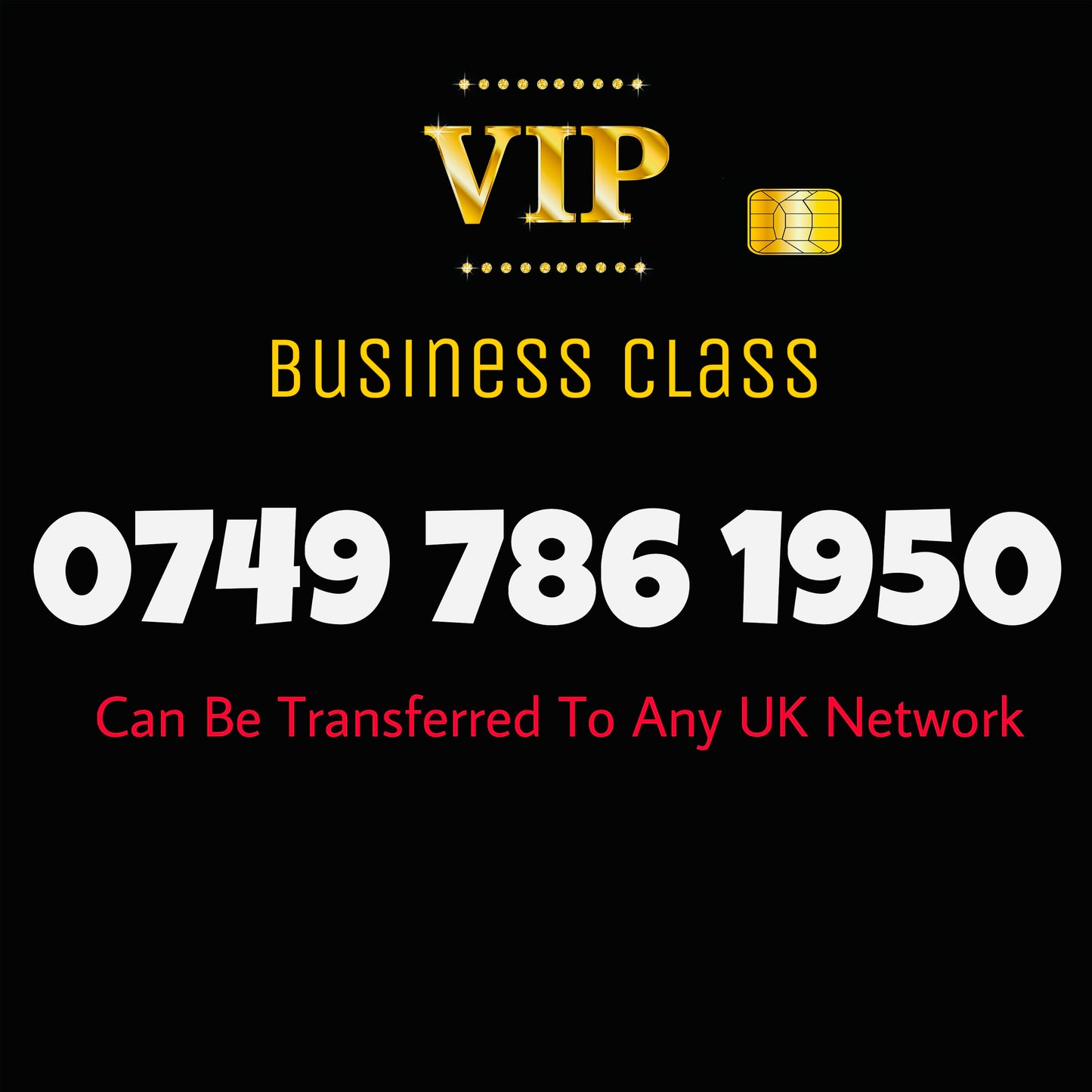 BUSINESS VIP GOLD SIM EASY MEMORABLE MOBILE PHONE NUMBER DIAMOND PLATINUM 0749 786 1950