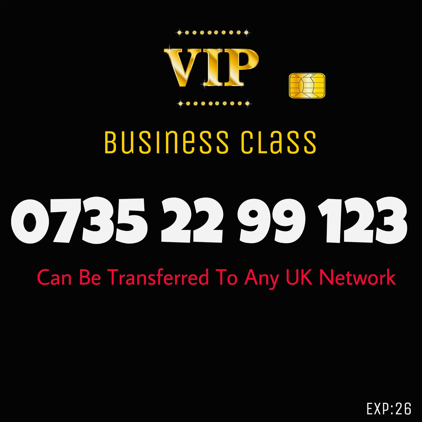 UK SIM CARD GOLD BUSINESS/PERSONAL VIP EASY MEMORABLE MOBILE PHONE NUMBER 0735 22 99 123 DIAMOND PLATINUM