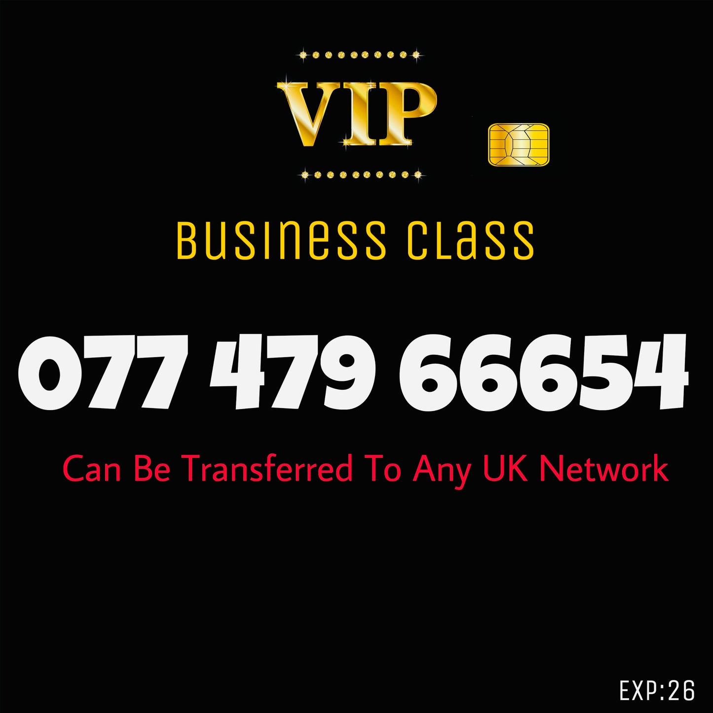 VIP UK Mobile Number 077 479 66654 Golden, Premium, Easy-to-Remember π₯