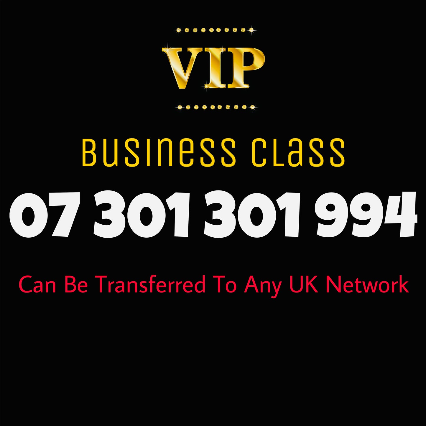 GOLD DIAMOND VIP PREMIUM EASY MEMORABLE MOBILE PHONE NUMBER SIM CARD 07 301 301 994