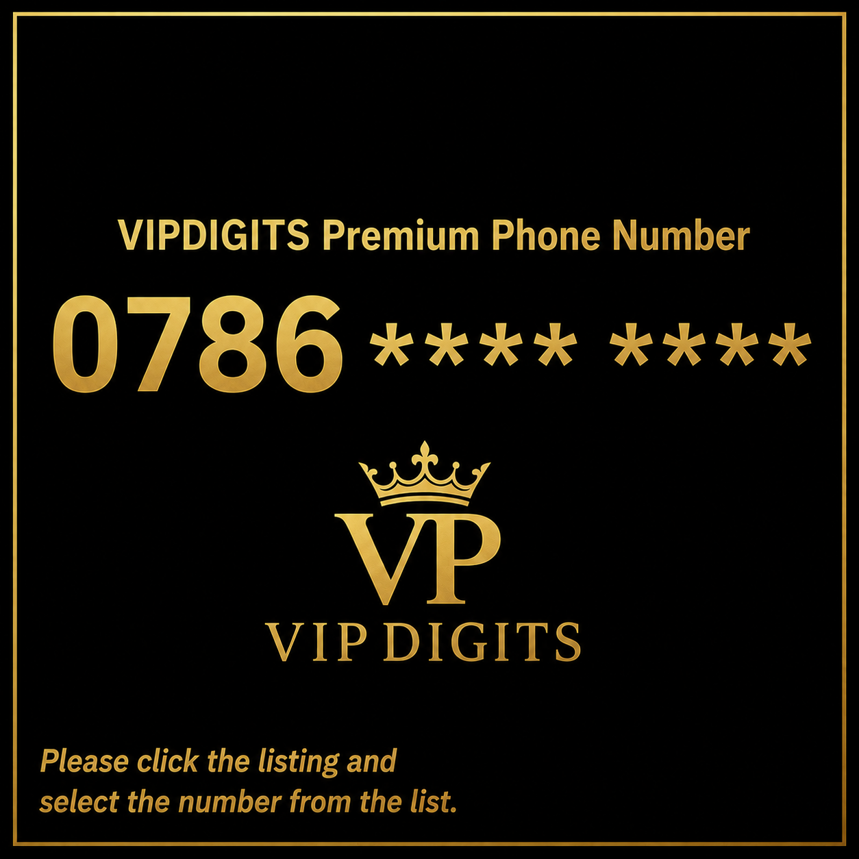 GOLD DIAMOND VIP PREMIUM EASY MEMORABLE BISMILLAH MOBILE PHONE NUMBER SIM CARD 0786 LIST 1