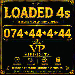 07 44444 Loaded 4s Gold VIP Mobile Number UK – Rare Premium Easy-to-Remember Business SIM