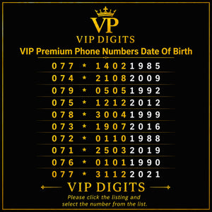 Date of Birth Gold VIP Mobile Numbers UK – Premium Memorable Easy-to-Remember SIM Cards Collection