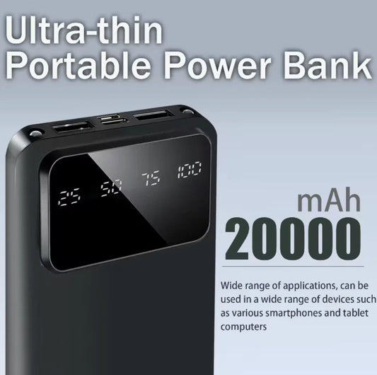20000mAh Fast Charge Portable Power Bank High Capacity USB Phone Charger UK