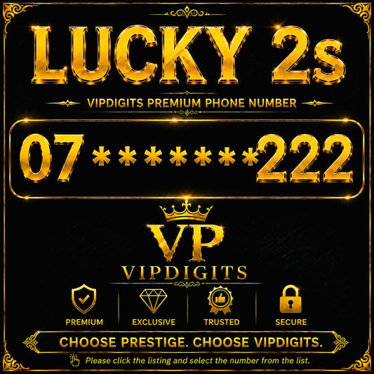 07 222 Gold Triple 2 Phone Numbers UK – Buy Premium VIP Easy-to-Remember Mobile Numbers