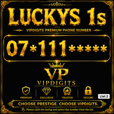 07 111 Gold Diamond VIP Mobile Number UK – Lucky 1s Rare Premium Easy-to-Remember SIM