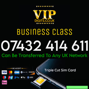 07432 414 611 Gold Diamond VIP Luxury Mobile Number – Premium Pattern Easy-to-Remember SIM