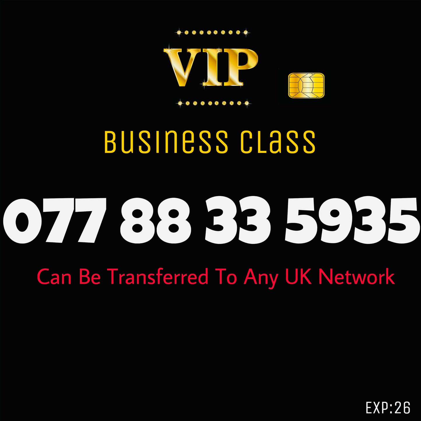 VIP UK Mobile Number 0778833 5935 Golden, Premium, Easy-to-Remember 🔥