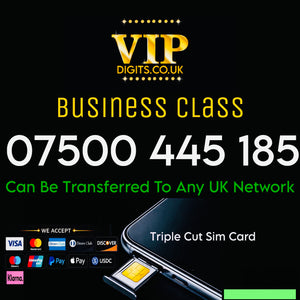 07500 445 185 Gold VIP Lucky 5 Premium Mobile Number – Double 44 Easy-to-Remember SIM