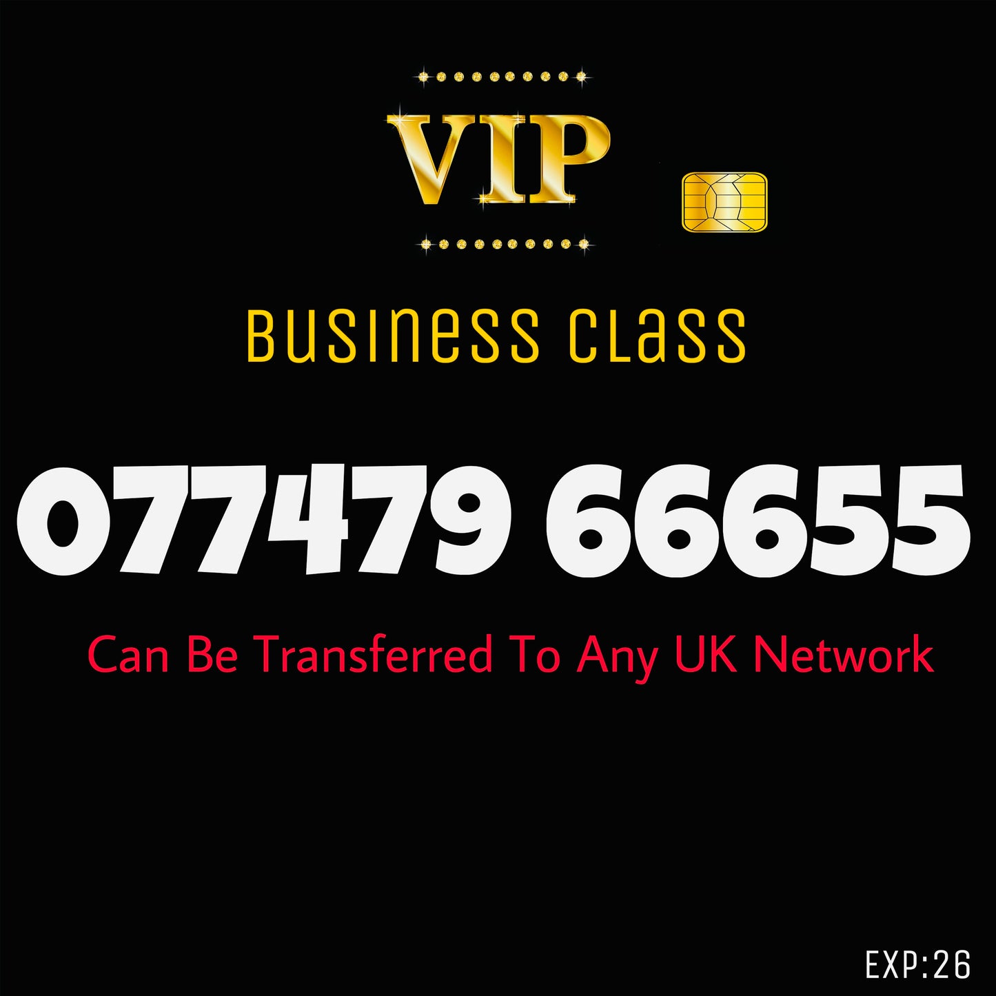 GOLD MOBILE PHONE SIM CARD EASY VIP MEMORABLE NUMBER DIAMOND PLATINUM 077479 66655