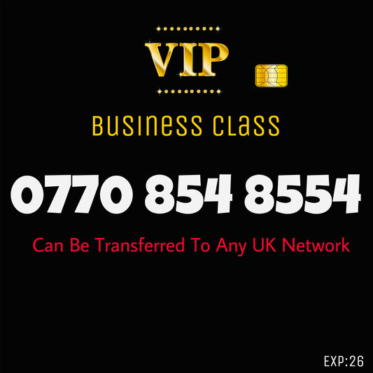 GOLD MOBILE PHONE SIM CARD EASY VIP MEMORABLE NUMBER DIAMOND PLATINUM 0770 854 8554