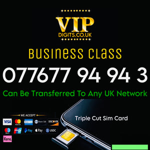 077677 94943 Gold VIP Rare Pattern Mobile Number – Double 77 Memorable Premium SIM