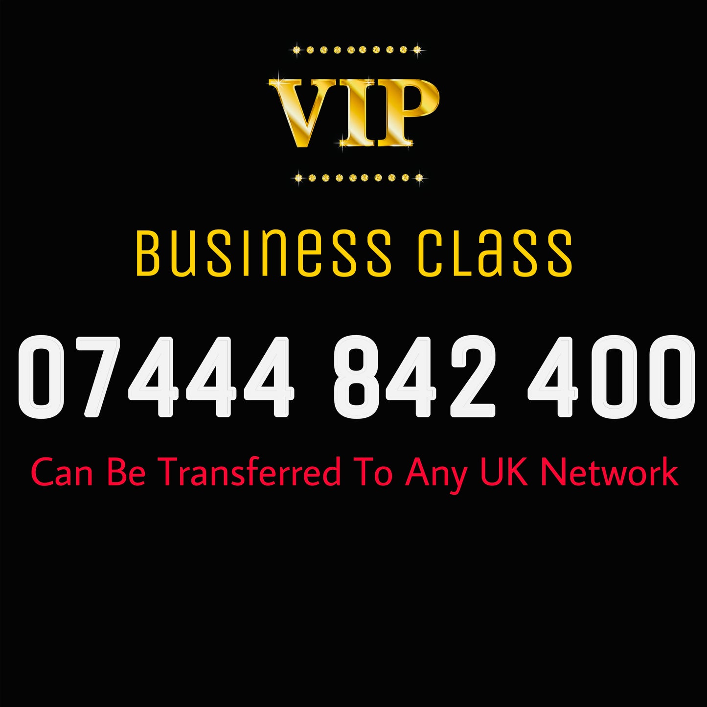 GOLD MOBILE PHONE SIM CARD EASY VIP MEMORABLE NUMBER DIAMOND PLATINUM 07444 842 400