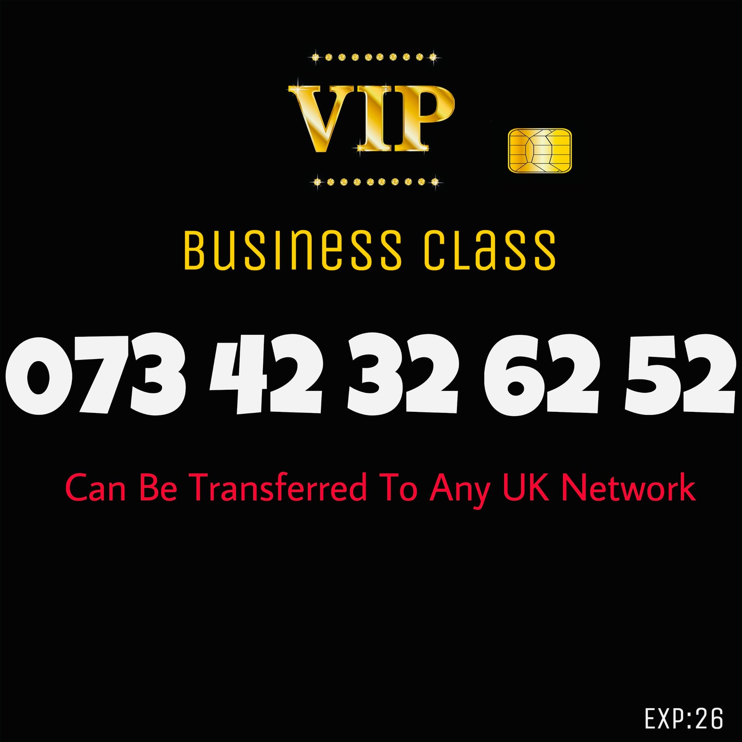 SIM CARD GOLD MOBILE PHONE EASY VIP MEMORABLE NUMBER DIAMOND PLATINUM 073 42 32 62 52