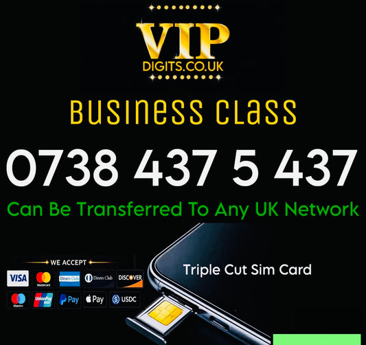 0738 437 5 437 Gold Premium UK VIP Mobile Number – Easy To Remember Fancy Number