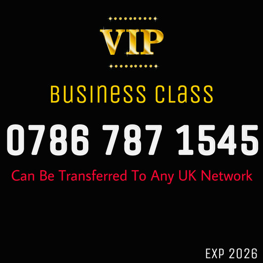 GOLD SIM BUSINESS VIP EASY MEMORABLE MOBILE PHONE NUMBER DIAMOND PLATINUM 0786 787 1545