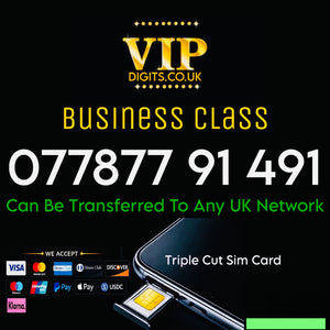 077877 91 491 Gold VIP Premium Mobile Number – Repeating Easy-to-Remember Number