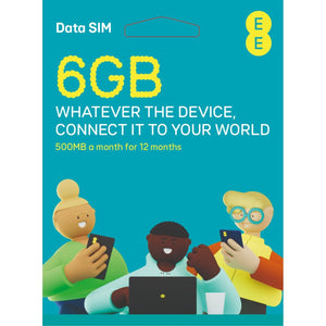 EE PAYG 4G Data Sim Preloaded with 6GB - 500MB a month for 12 months