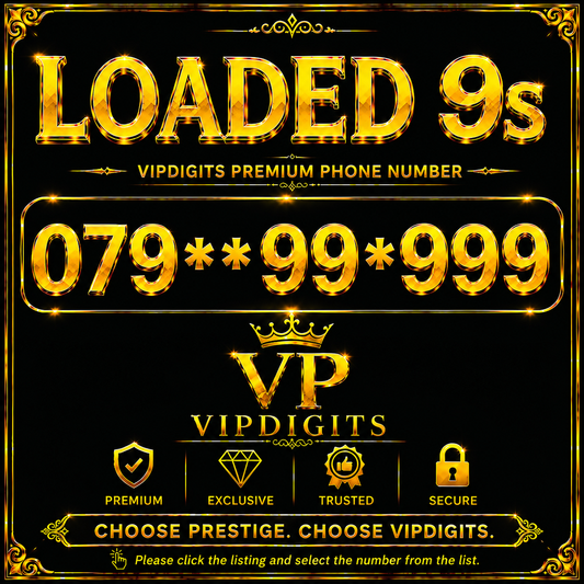 07 99999 Gold VIP Mobile Number UK – Loaded 9s Rare Premium Easy-to-Remember Business SIM