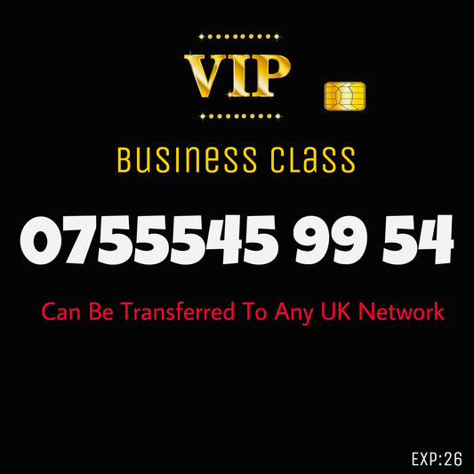GOLD MOBILE PHONE SIM CARD EASY VIP MEMORABLE NUMBER DIAMOND PLATINUM 07555 45 99 54