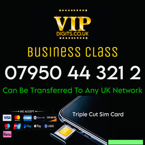 07950 443212 Gold VIP Premium Mobile Number – Easy-to-Remember 44 Pattern SIM