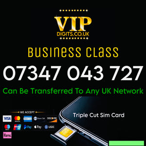07347 043 727 Gold VIP Premium Mobile Number – Lucky 7 Easy-to-Remember SIM