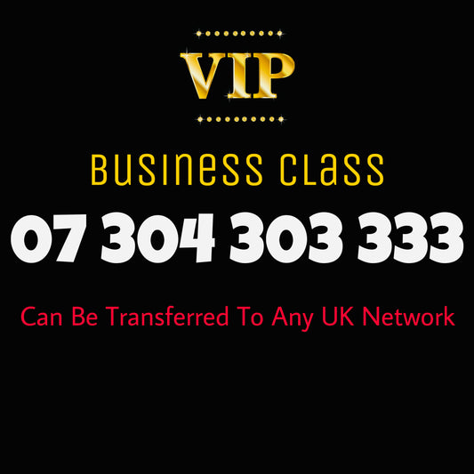 VIP Golden Mobile Phone UK Sim Card Number: 07 304 303 333