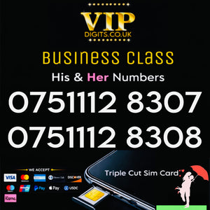 His & Hers VIP Mobile Numbers UK – Matching Easy-to-Remember Fancy SIM Cards