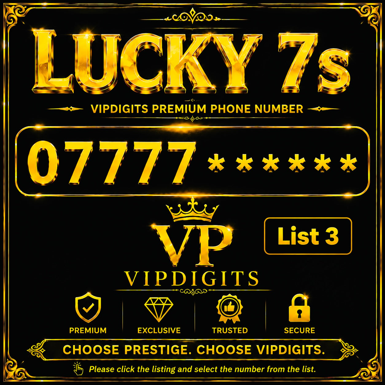 07777 VIP Gold Mobile Number UK – Ultra-Memorable Easy-to-Remember Premium Business SIM