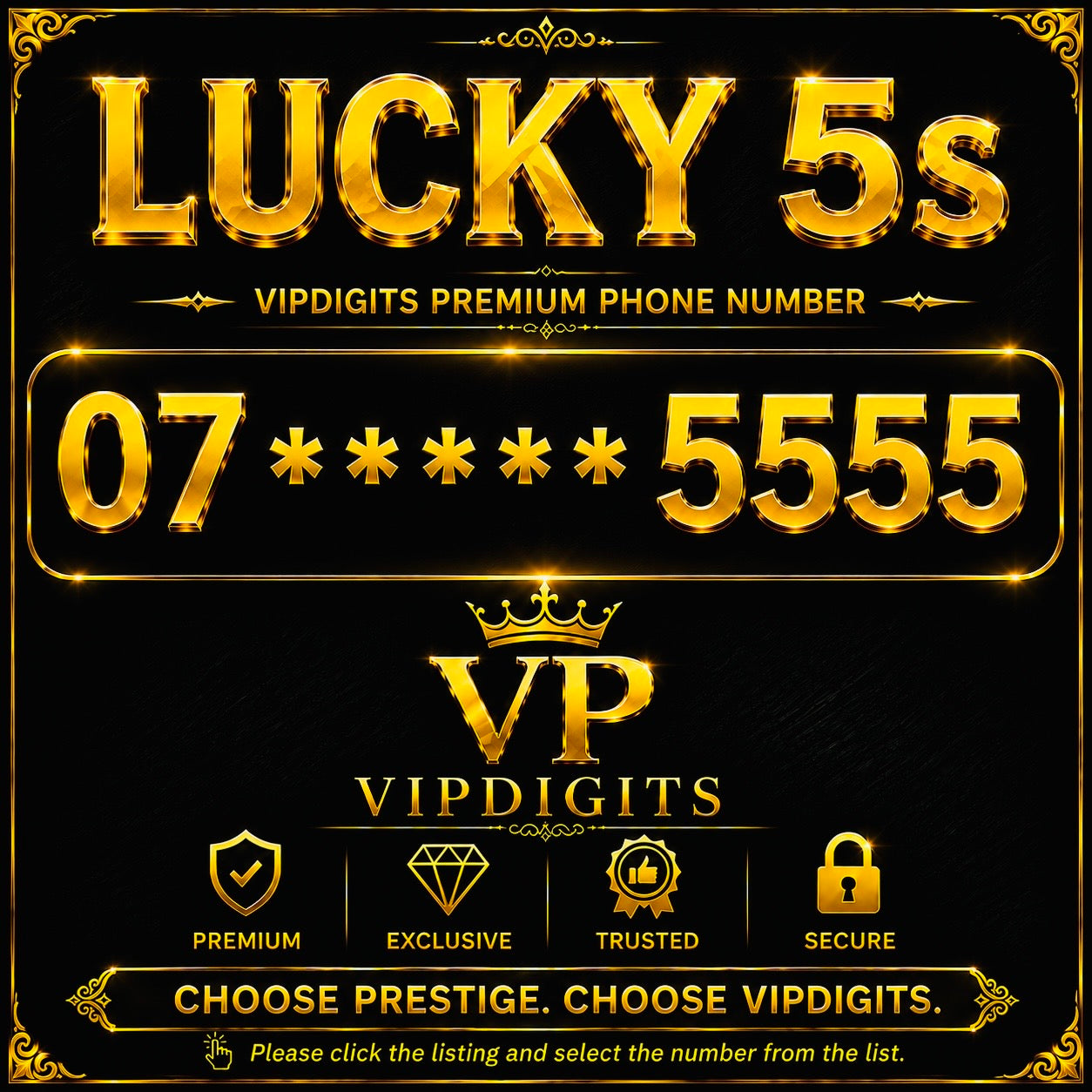 07 5555/555 Gold Diamond VIP Mobile Numbers UK – Rare Premium Easy-to-Remember SIM Cards