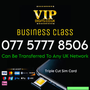 GOLD DIAMOND VIP PREMIUM EASY MEMORABLE MOBILE PHONE NUMBER SIM CARD 0775777 8506