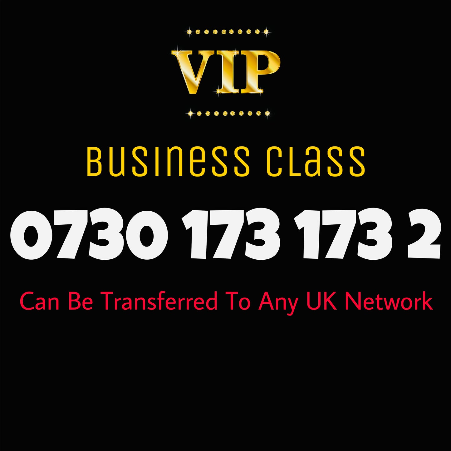 VIP GOLD MOBILE NUMBER BUSINESS CLASS EASY MEMORABLE PREMIUM SIM CARD 0730 173 173 2