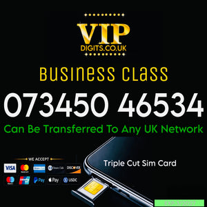 SPECIAL NUMBER EASY MOBILE PHONE NUMBER GOLD UK VIP SIM 073 450 465 34