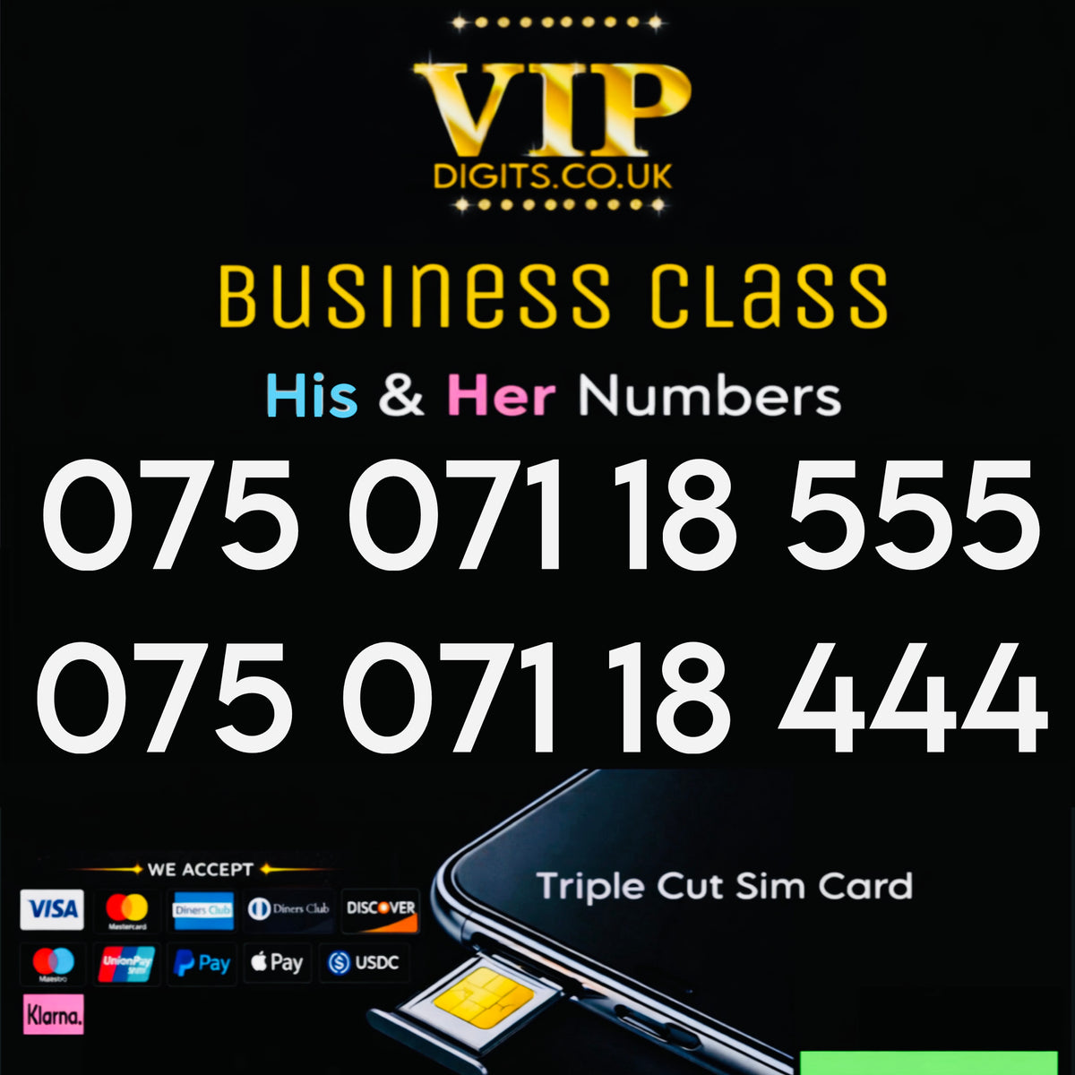 His & Hers VIP Mobile Numbers UK – Matching Fancy Easy-to-Remember SIMs