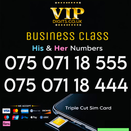 His & Hers VIP Mobile Numbers UK – Matching Fancy Easy-to-Remember SIMs
