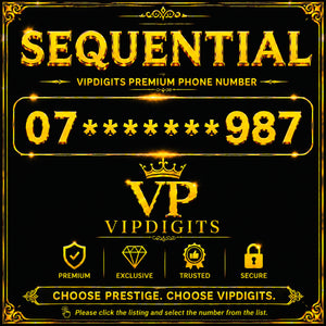 07 987 Gold VIP Mobile Numbers UK – Premium 987 Sequential Easy-to-Remember Luxury SIM Cards