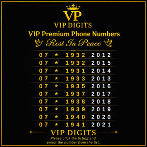 Rest In Peace Gold VIP Mobile Number UK – Premium Memorable Easy-to-Remember SIM Card