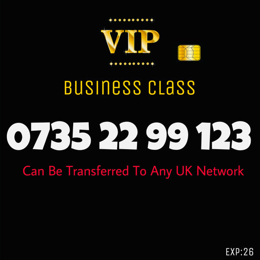 UK SIM CARD GOLD  BUSINESS/PERSONAL VIP EASY MEMORABLE MOBILE PHONE NUMBER 0735 22 99 123  DIAMOND PLATINUM