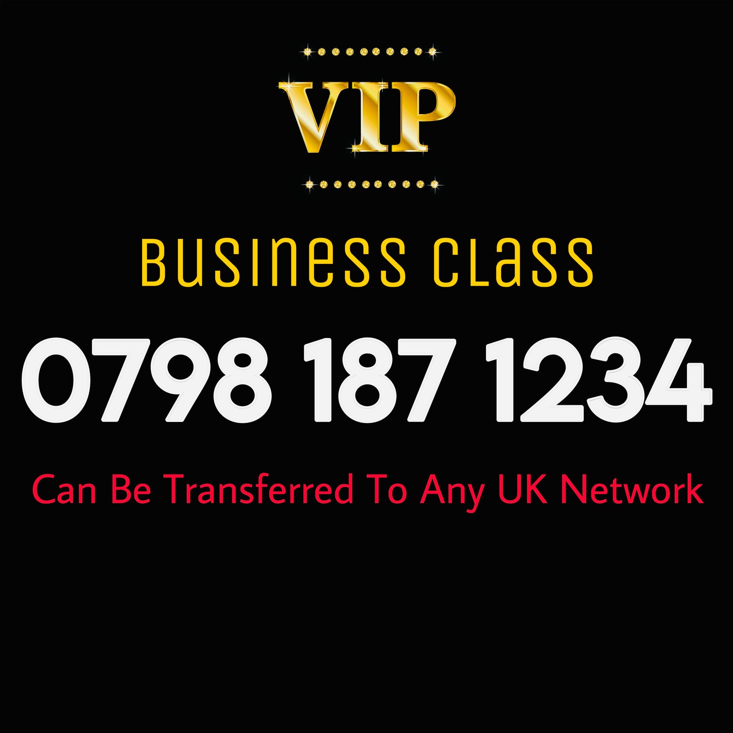 GOLD SIM CARD  BUSINESS/PERSONAL VIP EASY MEMORABLE MOBILE PHONE NUMBER 0798 187 1234 DIAMOND PLATINUM