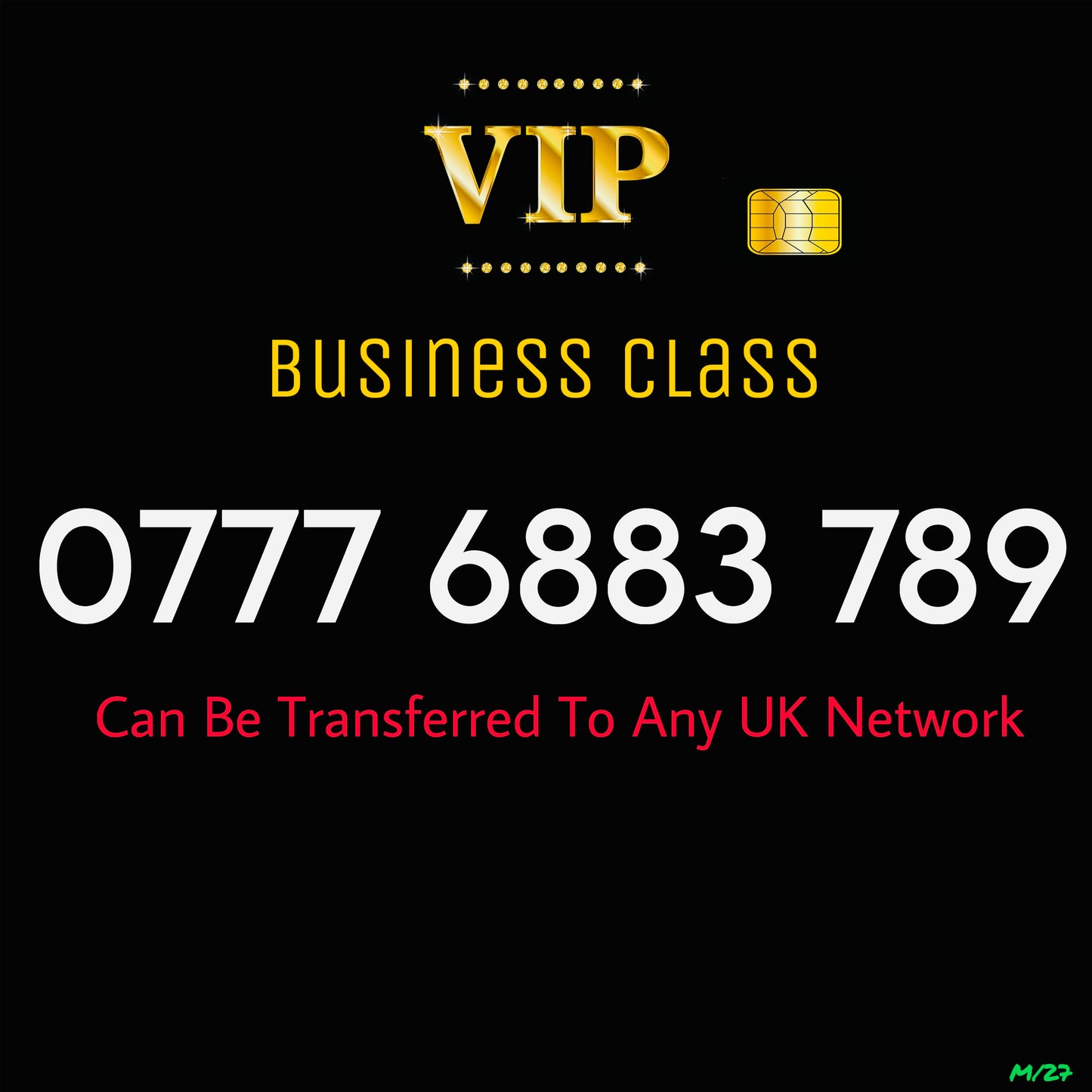 GOLD PERSONAL/BUSINESS SIM CARD VIP EASY MEMORABLE MOBILE PHONE NUMBER 0777 789