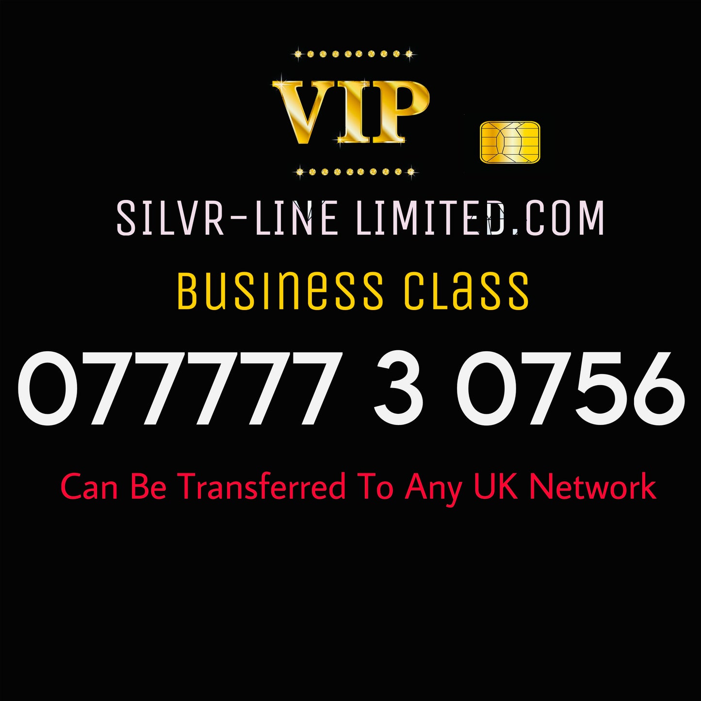 VIP GOLD NUMBER EASY MOBILE PHONE NUMBER UK VIP SIM 077777 30756