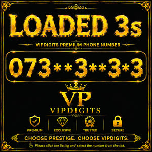 07 33333 Loaded 3s Gold VIP Mobile Numbers UK | Premium Business SIM Cards