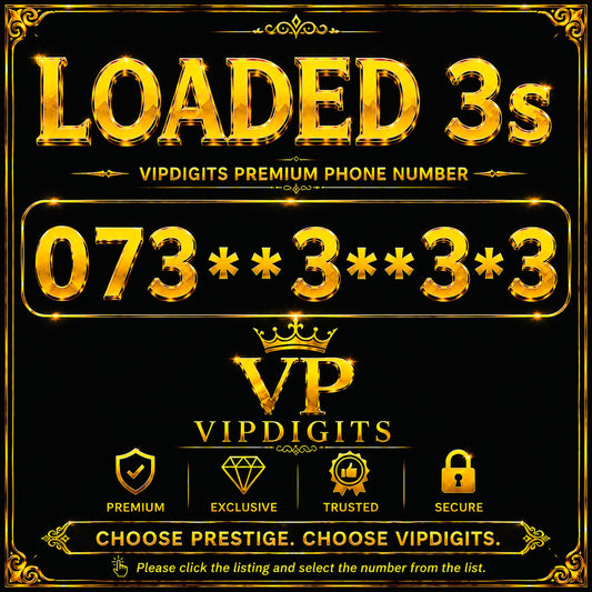 07 33333 Loaded 3s Gold VIP Mobile Numbers UK | Premium Business SIM Cards