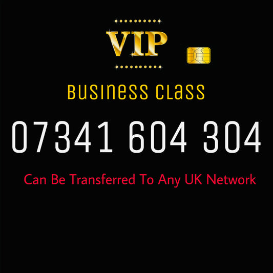 GOLD PERSONAL/BUSINESS SIM CARD VIP EASY MEMORABLE MOBILE PHONE NUMBER 07341 604 304