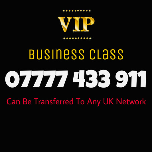 GOLD DIAMOND VIP PREMIUM EASY MEMORABLE MOBILE PHONE NUMBER SIM CARD 077777 433 911