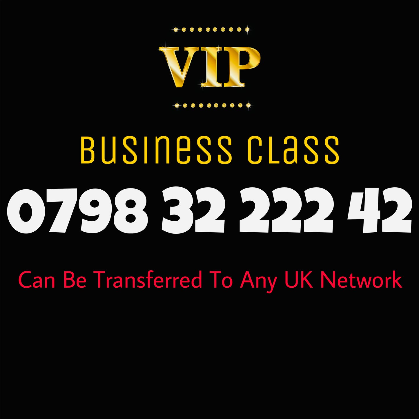 GOLD DIAMOND VIP PREMIUM EASY MEMORABLE MOBILE PHONE NUMBER SIM CARD 0798 32 222 42