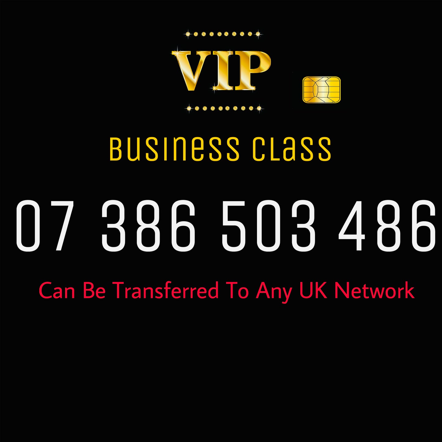 GOLD MOBILE PHONE SIM CARD EASY VIP MEMORABLE NUMBER DIAMOND PLATINU 07 386 503 486