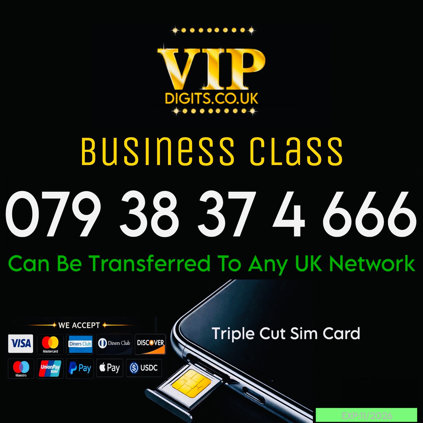 VIP Mobile Number 666 UK – Easy to Remember Fancy SIM Card