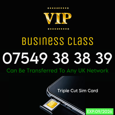 VIP Gold Mobile Number UK 07549 38 38 39 | Premium Memorable Diamond Platinum SIM Card